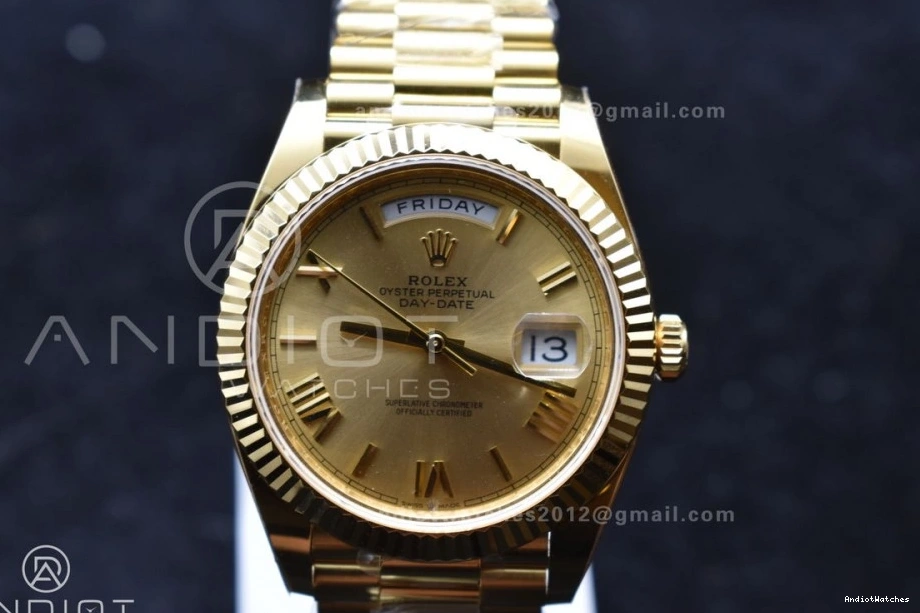 VR3255 658 Gold Day Dial YG On Stretchable Date Weight) Best 1:1 President (Gain ARF 40 228238 Edition Bracelet Roman 0513